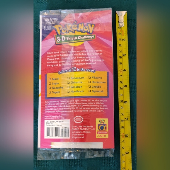 Pokemon 3D Trivia Challenge MARILL Trivia Book GOLDEN BOOKS Sealed NINTENDO RARE - Picture 3 of 4
